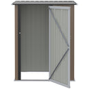 Outsunny Outdoor Storage Shed Steel Garden Shed with Lockable Door Brown