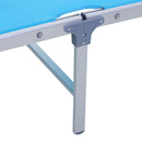 Outsunny Outdoor Lounger Fold 180° Reclining Chair w/ Adjustable Canopy Blue