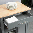 HOMCOM Compact Kitchen Trolley Utility Cart on Wheels with Open Shelf Grey