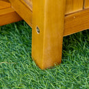Outsunny Wooden Garden Corner Bench with Planter, Garden Bench Seat for Patio