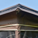Outsunny 3 x 3(m) Gazebo Canopy Outdoor Garden w/ Mesh Curtains Shelves Coffee