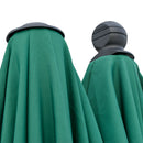 Outsunny 2m Half Garden Parasol Market Umbrella w/ Crank Handle, Base Dark Green