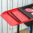 Portable Charcoal Barbecue Grill with Side Shelves for Outdoor Picnic Camping