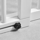 PawHut Wooden Freestanding Pet Gate Adjustable w/ Door Lock Safe Barrier White