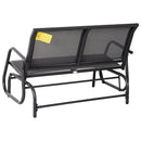 Outsunny 2-Person Patio Glider Bench Gliding Chair Loveseat w/ Armrest Grey