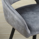 HOMCOM Bar Stools Set of 2, Velvet-Touch Fabric Counter Height Bar Chairs Grey