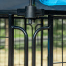 PawHut Steel Chicken Coop, Hexagonal Hen House w/ Water-Resistant Canopy - Blue