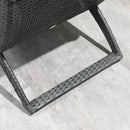 Outsunny Garden Rattan Sun Lounger Foldable Patio Recliner Chaise Chair Grey