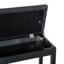 HOMCOM Classic Piano Bench Padded Seat Makeup Stool Solid Wood Wooden Black