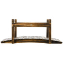 Outsunny 5FT Wooden Arc Footbridge for Pond Backyard Stream, Stained Finish
