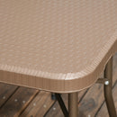 Outsuny HDPE Molding Design Resin Rattan Dining Set, Foldable Table & Chairs