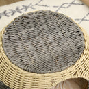 PawHut Wicker Cat House, Rattan Raised Cat Bed w/ Soft Cushion, ?40 x 30cm