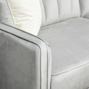 HOMCOM Convertible Sofa Futon Velvet-Touch Tufted Couch Sofa Bed Split Back Grey