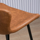 HOMCOM Bar Stools Set of 2, PU Leather Bar Chairs with Back and Steel Legs