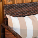 Outsunny 3 PC Outdoor Rattan Sofa Set w/ Chairs Coffee Table Cushion Brown
