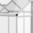 Outsunny 6x6ft Aluminium Greenhouse with/ Door Window Galvanized Base PC Panel