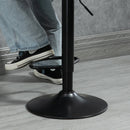 HOMCOM Set Of 2 Microfibre Retro Tub Bar Stools Metal Frame Footrest Seat Brown