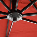 Outsunny Square Cantilever Roma Parasol 360° Rotation w/ Hand Crank, Wine Red