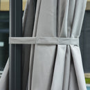 Outsunny 3(m) Cantilever Parasol Patio Sun Umbrella w/ Base Solar Lights Grey