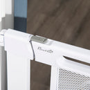 PawHut Pressure Fit Safety Gate for Stairs w/ Auto Close 75-82 cm - White