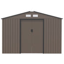 Outsunny 9 X 6FT Outdoor Storage Garden Shed Sliding Door Galvanised Metal Brown