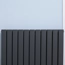 HOMCOM 84 x 60cm Double Panel Vertical Radiator, Space Heater, Grey