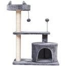 PawHut 81cm Cat Tree Kitten Large Cats Tower Activity Centre Scratch Post Grey