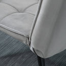 HOMCOM Armless Accent Chair with Footstool Set with Pillow and Steel Legs Grey
