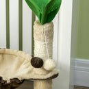 PawHut 68cm Cat Tower Palm Tree Shaped Cat Tree w/ Hammock - Beige
