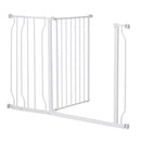 PawHut Dog Gate Wide Stair Gate w/ Door Pressure Fit, 75-115W cm, White