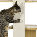 PawHut Four-Layer Cat Shelf Wall-Mounted Cat Tree w/ Cushions, Scratching Board