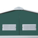 Outsunny 13 X 11ft Garden Storage Shed w/2 Doors Galvanised Metal Green