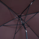 Outsunny 3x2m Patio Parasol Canopy Tilt Crank 6 Ribs Sun Shade Garden Brown
