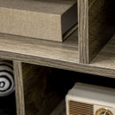 HOMCOM Square Modern 2-Tier Coffee Table with Multiple Storage Shelves Grey