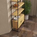 HOMCOM 4-Tier Bookshelf Bookcase with Double Door Cabinet for Bedroom Study