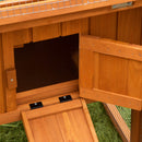 PawHut Rabbit Hutch and Run Outdoor w/ Sliding Tray Hay Rack Ramp, 156x58x68 cm