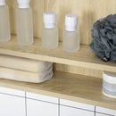kleankin LED Bathroom Mirror Cabinet Wall-Mounted W/ Adjustable Shelves Natural