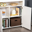 HOMCOM Modern High Gloss RGB LED Cabinet Cupboard Sideboard Console White