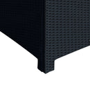Outsunny Side Table Furniture Tempered Glass Garden Patio Wicker Black