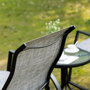 Outsunny 3 Pieces Outdoor Rocking Chairs Set w/ Tempered Glass Table for Garden