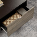 HOMCOM Modern Coffee Tables for Living Room w/ Shelves & Two Drawers, Black