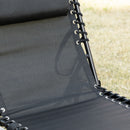 Outsunny Lounger Folding Reclining Camping Bed 5-position Adjustable Black