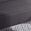 HOMCOM Linen-Feel Double Sofa w/ Wood Frame Padding Back, Dark Grey