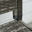 Outsunny Patio Rattan 2 Seater Garden Bench Love Seater Garden Armchair Grey