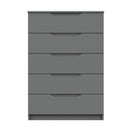 Balagio Ready Assembled Chest of Drawers with 5 Drawers - Dusk Grey Gloss
