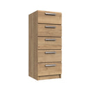 Buckingham Ready Assembled Chest of Drawers with 5 Drawers Tallboy - Natural Rustic Oak