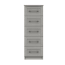 Chester Ready Assembled Chest of Drawers with 5 Drawers Tallboy - Light Grey