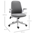 Vinsetto Desktop Chair Ergonomic Swivel Office Chair Breathable Fabric Computer Rocker with Liftable Armrest Home Office For 120-175cm/4'-6' Grey