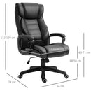 Vinsetto High Back Black Executive Office Chair 6- Point Vibration Massage Extra Padded Swivel Ergonomic Tilt Desk Seat