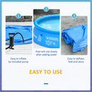 Outsunny Swimming Paddling Pool Round 274cm x 76cm - Blue